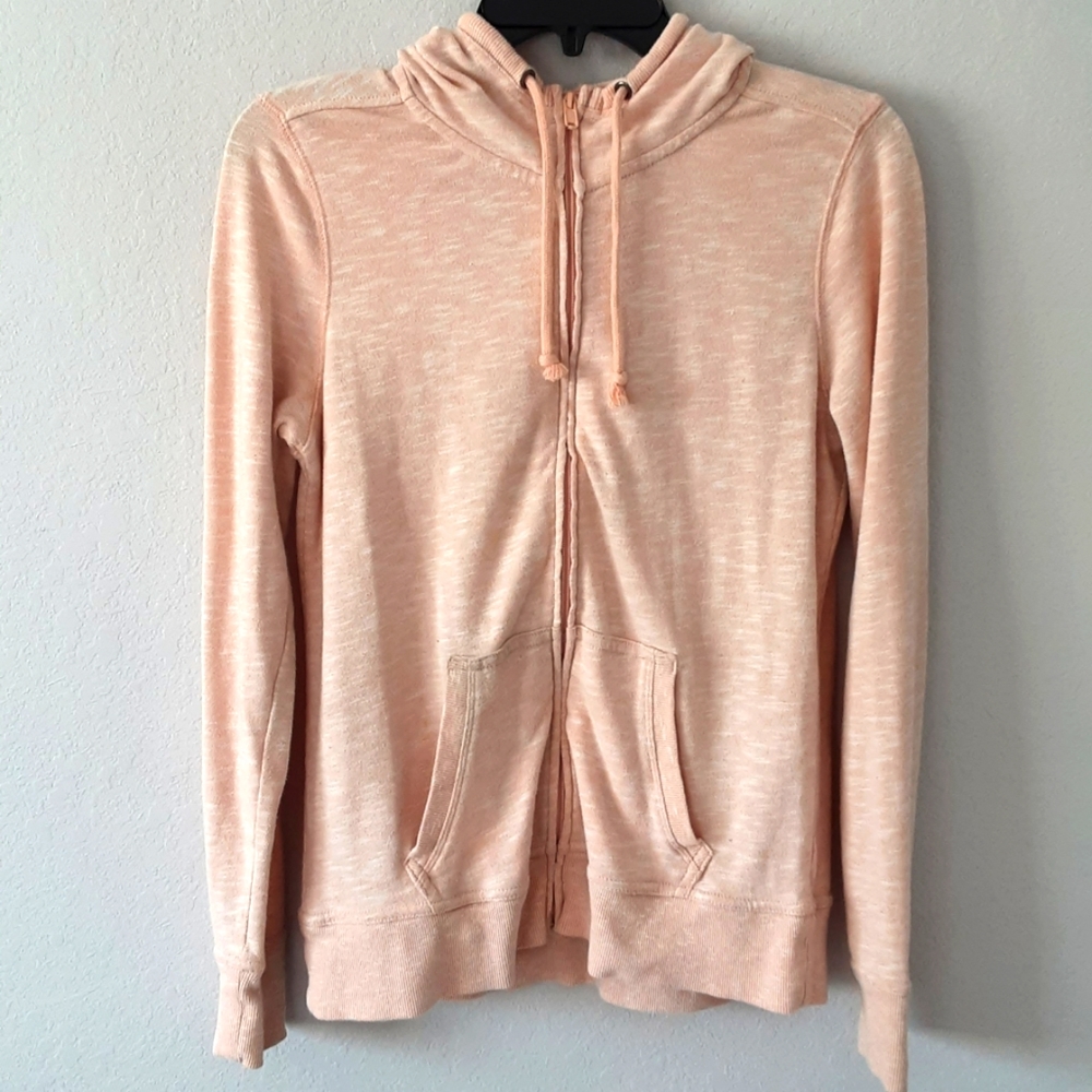 Sonoma Life+Style Pink Zipper Hooded Sweater Size Small